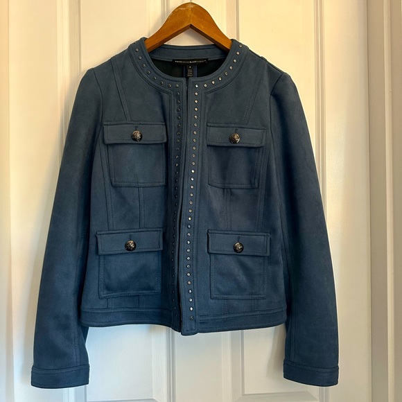White House Black Market Vegan Suede Stylish Jacket - Picture 1 of 8